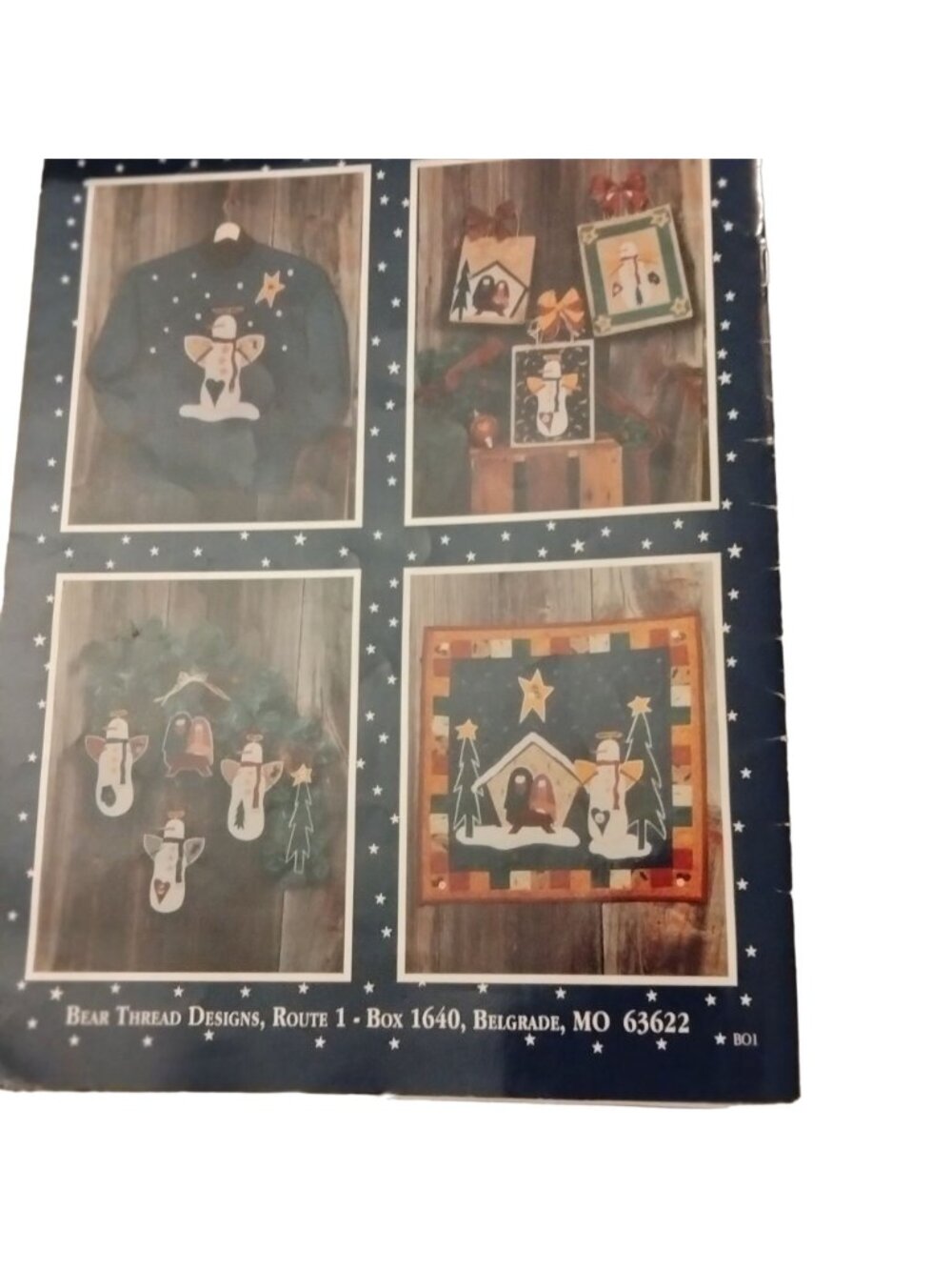 Bear Thread Designs Snow Angels Dianna Akers Snowman Nativity Manger Signed 1995 - Picture 5 of 6